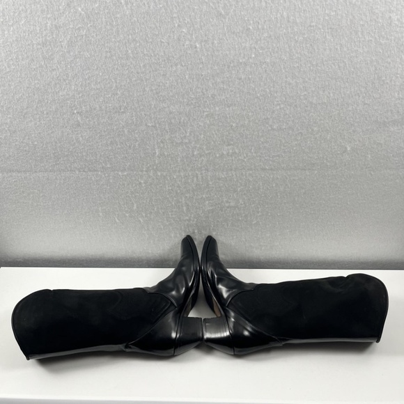 Via Spiga Ladies Italian Made Western Black Pull-on Boots Re-bottomed - Picture 4 of 12